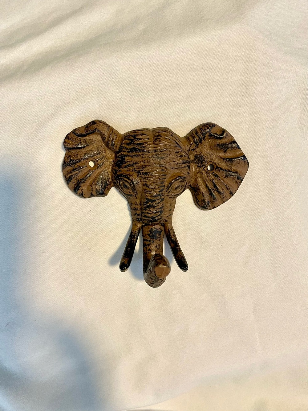 Elephant Head Cast Iron Wall Hook - Rustic/Decor/Coat Hanger/Towel Rack